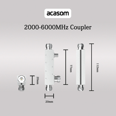 Acoplador direcional de banda larga versátil de 600 MHz a 6000 MHz com porta N-Female