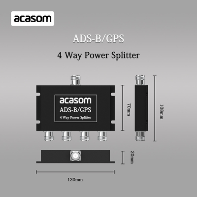 4 Way Power Splitter para sinais ADS-B e GPS 800-2150MHz N Conector feminino de baixa inserção