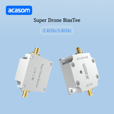 12V Super Drone Bias Tee Baixa perda de inserção ≤ 0,4 dB para potência de entrada ≤ 40 dBm e 2,4-2,5 GHz