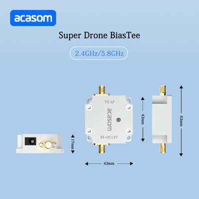 Super Drone Series DC 12V Bias Tee para módulo de alimentação de transferência de amplificador de 2,4 GHz