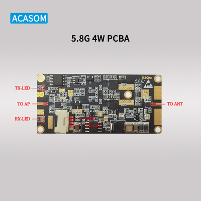 Potente amplificador de sinal RF de 5W 37dBm 12V PCBA para 5,8GHz e 2,4GHz