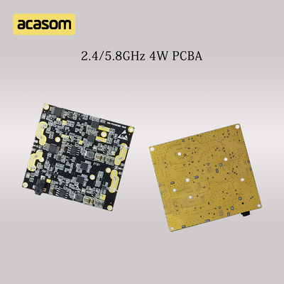 Banda dupla 5.8GHz e 2.4GHz amplificador de sinal de RF 4W 36dBm placa PCBA para DC 12V